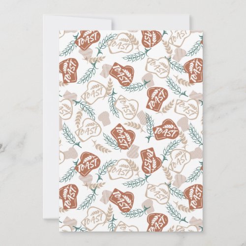 Tasty Bread Toast Pattern Holiday Card