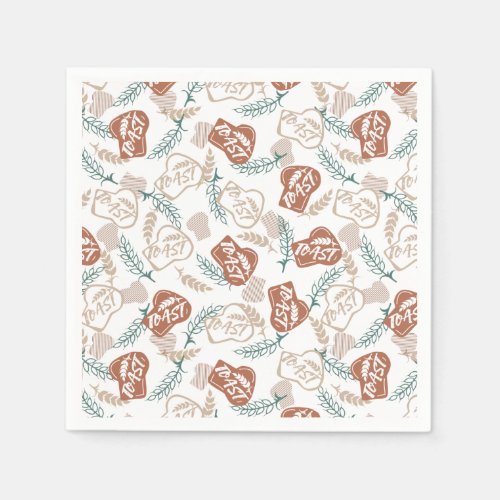 Tasty Bread Toast Pattern Napkins