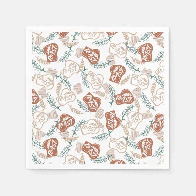 Tasty Bread Toast Pattern Napkins (Front)
