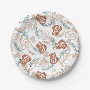 Tasty Bread Toast Pattern Paper Plates