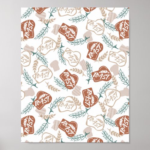 Tasty Bread Toast Pattern Poster