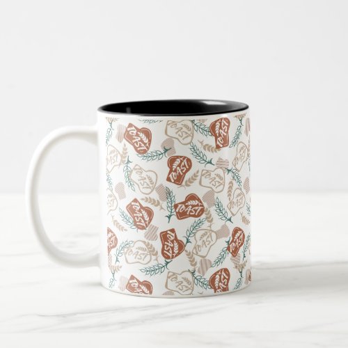 Tasty Bread Toast Pattern Two_Tone Coffee Mug