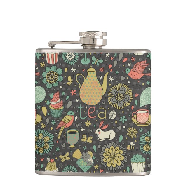 Tasty bright Tea Card Flask (Front)
