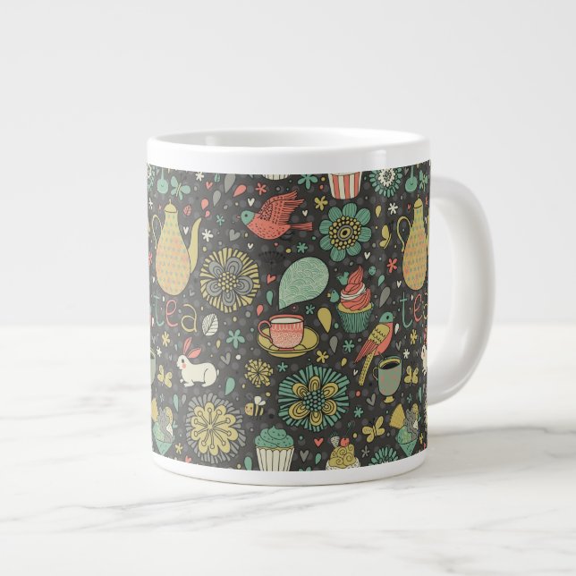 Tasty bright Tea Card Large Coffee Mug (Front Right)