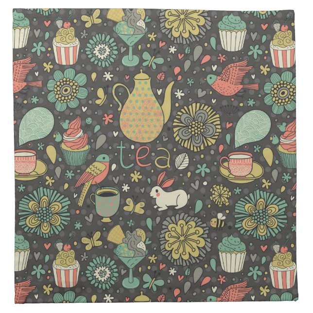 Tasty bright Tea Card Napkin (Front)