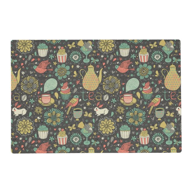 Tasty bright Tea Card Placemat (Front)