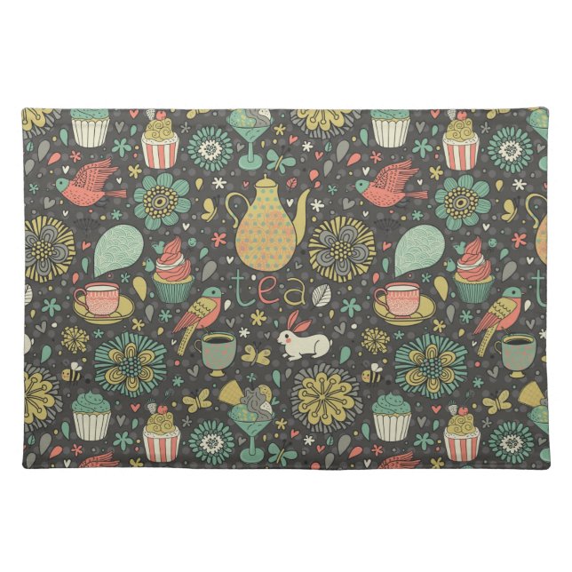 Tasty bright Tea Card Placemat (Front)