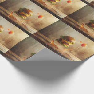 Tasty Burger Food Photo Pattern Wrapping Paper