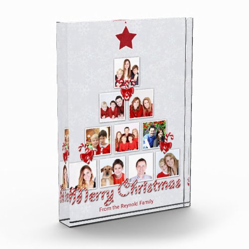 Tasty Candy Cane Christmas Tree Photo Collage