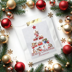 Tasty Candy Cane Christmas Tree Photo Collage Favor Bag