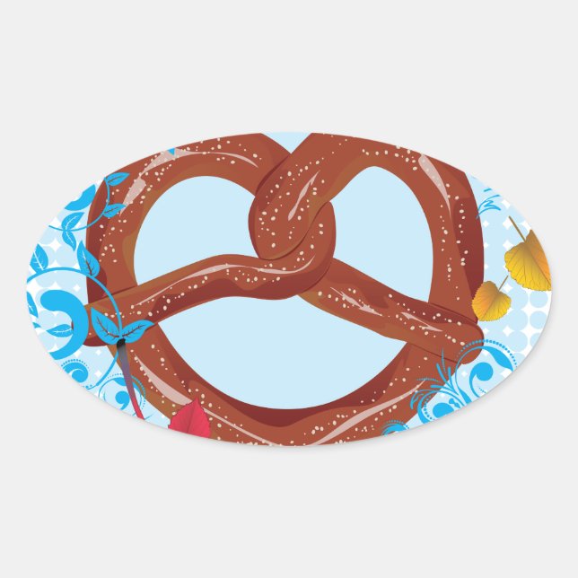 Tasty Cartoon Pretzel 3 Oval Sticker (Front)
