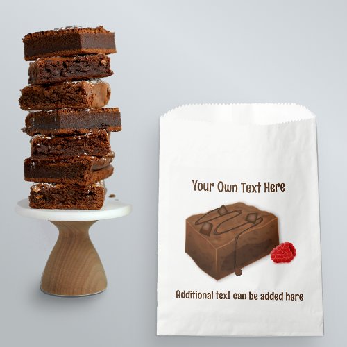 Tasty Chocolate Brownie Square and your own text  Favor Bag