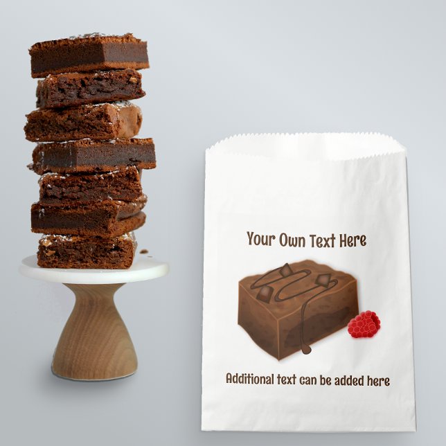 Tasty Chocolate Brownie Square and your own text  Favor Bag (Creator Uploaded)