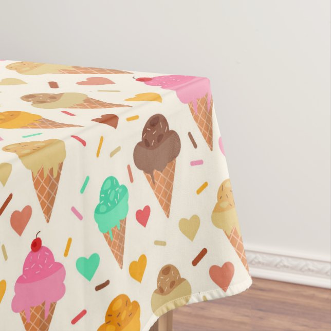 Tasty colorful ice cream pattern tablecloth (In Situ)