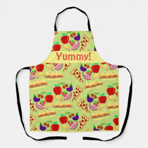 Tasty Cute Food Yellow Fun Cartoon Pattern Apron