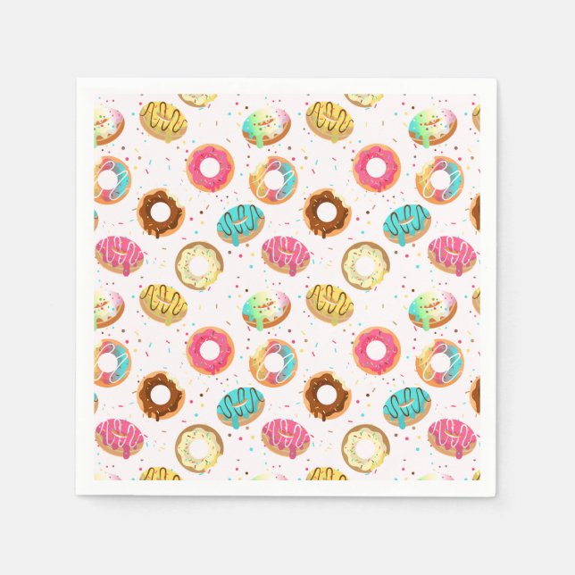 Tasty Donuts Seamless Pattern Napkins (Front)