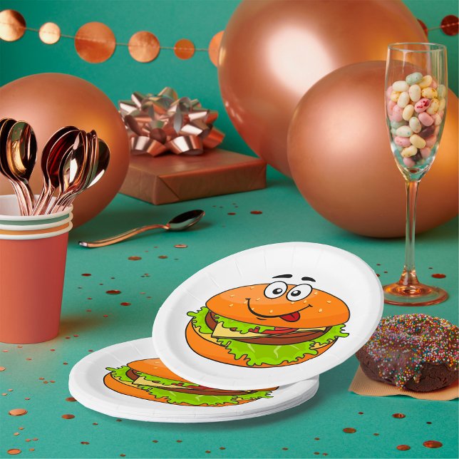 Tasty Hamburger Paper Plates (Creator Uploaded)