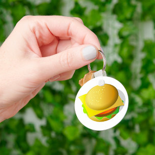Tasty Hamburger Takeaway Food Keychain