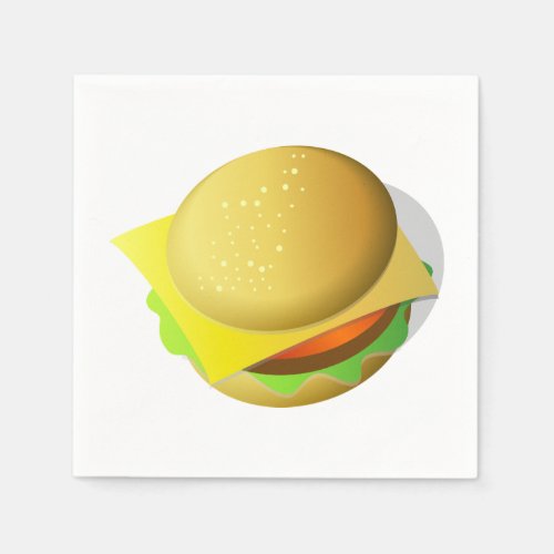 Tasty Hamburger Takeaway Food Paper Napkins