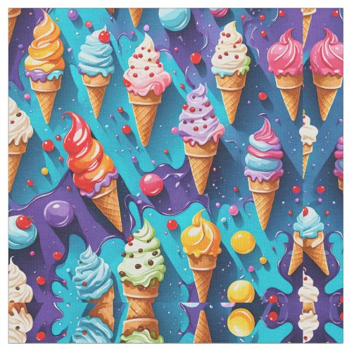 Tasty Ice Creams  Fabric