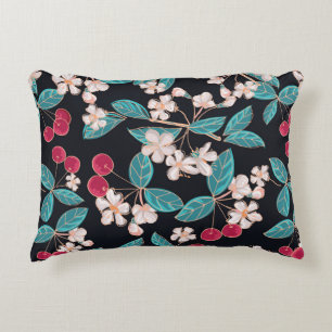 Tasty, juicy cherries. Seamless background from a  Accent Pillow