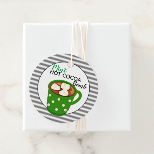 Tasty Mint Hot Cocoa Bomb Favor Tags