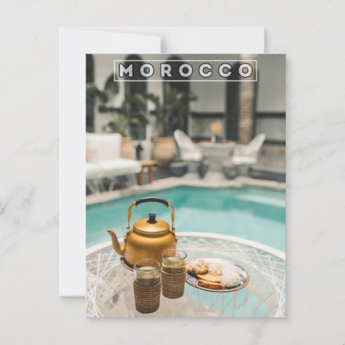 Tasty Moroccan Green Mint Tea in Marrakech Postcard