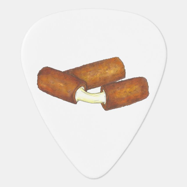 Tasty Mozzarella Cheese Sticks Junk Food Foodie Guitar Pick (Front)