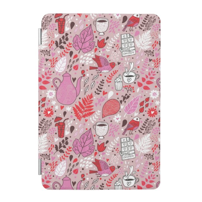 Tasty pattern with birds and flowers iPad mini cover (Front)