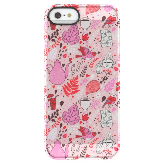 Tasty pattern with birds and flowers uncommon iPhone case (Back)