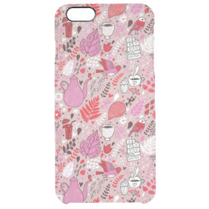 Tasty pattern with birds and flowers clear iPhone 6 plus case