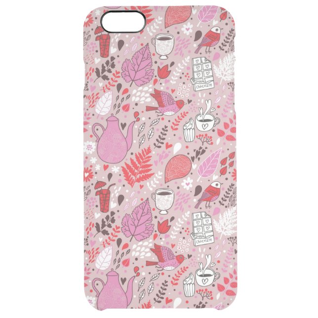 Tasty pattern with birds and flowers uncommon iPhone case (Back)