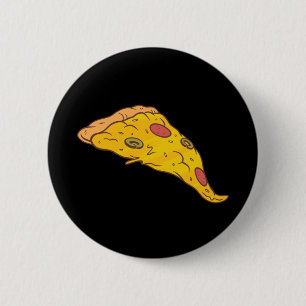 Tasty Piece of Pizza Cartoon Design Button