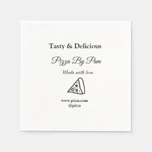 Tasty pizza restaurant cafe made with love add bsi napkins