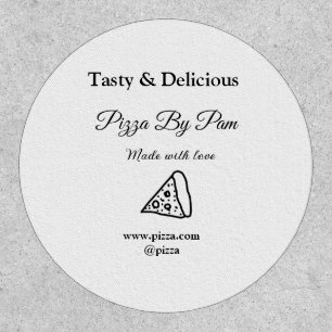 Tasty pizza restaurant cafe made with love add bsi patch
