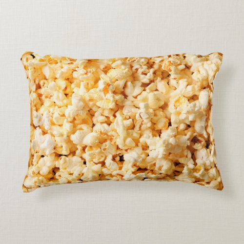 Tasty popcorn on whole background Food  Accent Pillow