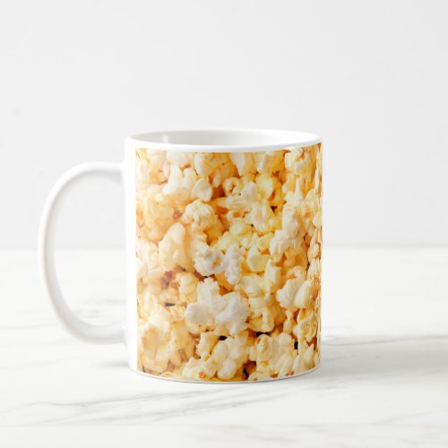 Tasty popcorn on whole background Food  Coffee Mug