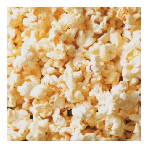 Tasty popcorn on whole background Food  Faux Canvas Print
