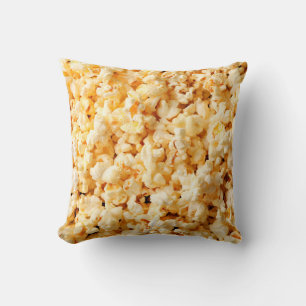 Tasty popcorn on whole background. Food  Throw Pillow