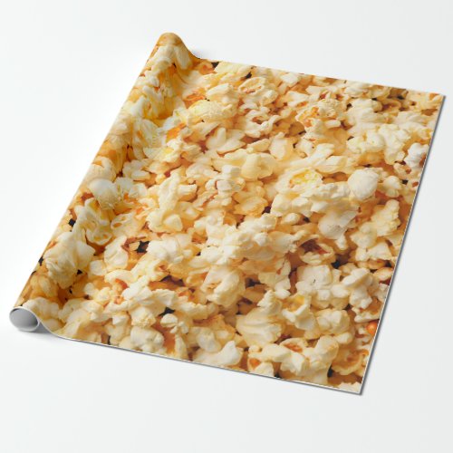 Tasty popcorn on whole background Food  Wrapping Paper