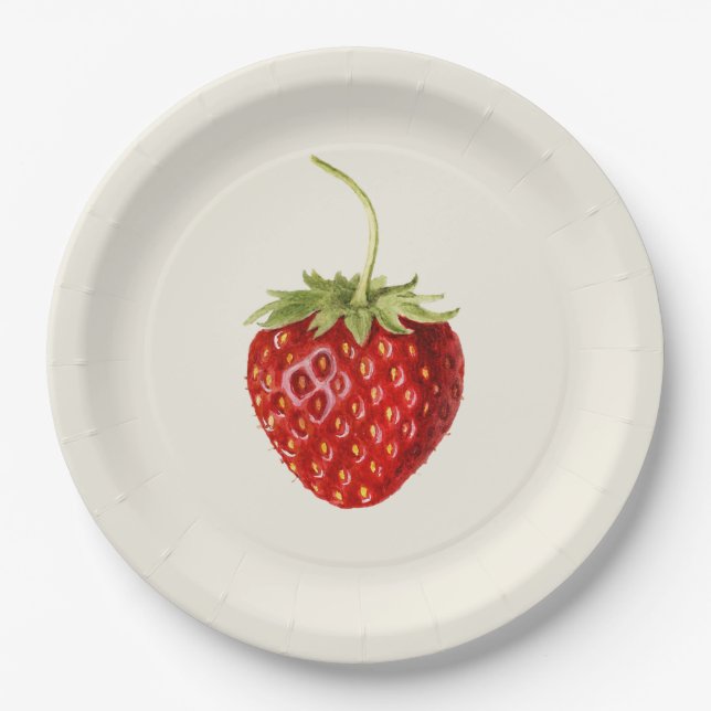 Tasty Red Strawberry (by Louis C.C. Krieger)  Paper Plates (Front)