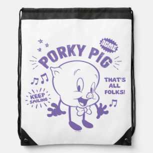 Tasty Retro Porky Pig Drawstring Bag