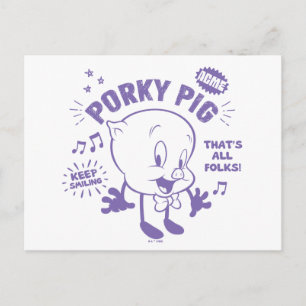 Tasty Retro Porky Pig Postcard