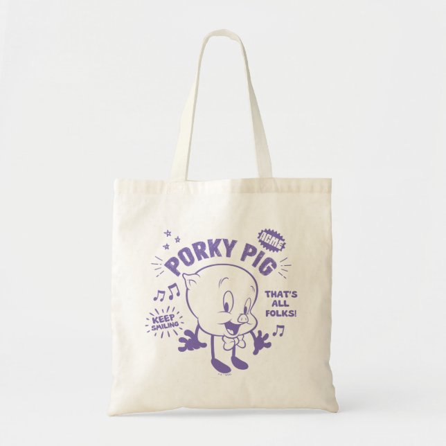 Tasty Retro Porky Pig Tote Bag (Front)
