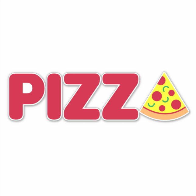 Tasty Slice of Pizza Italian Restaurant Logo Sticker (Front)