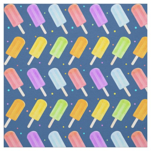 Tasty Summer Watercolour Popsicle Pattern Fabric