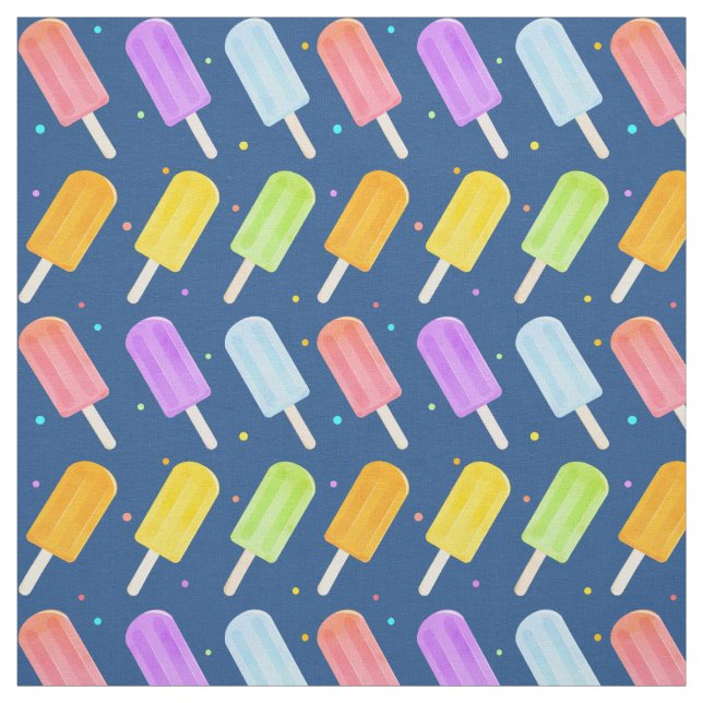 Tasty Summer Watercolour Popsicle Pattern Fabric (Swatch)