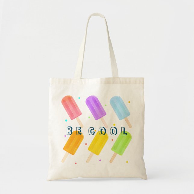 Tasty Summer Watercolour Popsicle Pattern Tote Bag (Front)