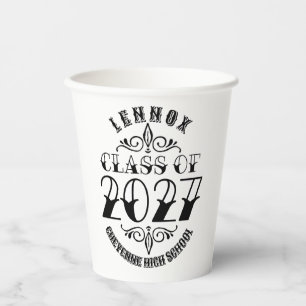 Tat-Style Class of 2027 Graduation Paper Cups