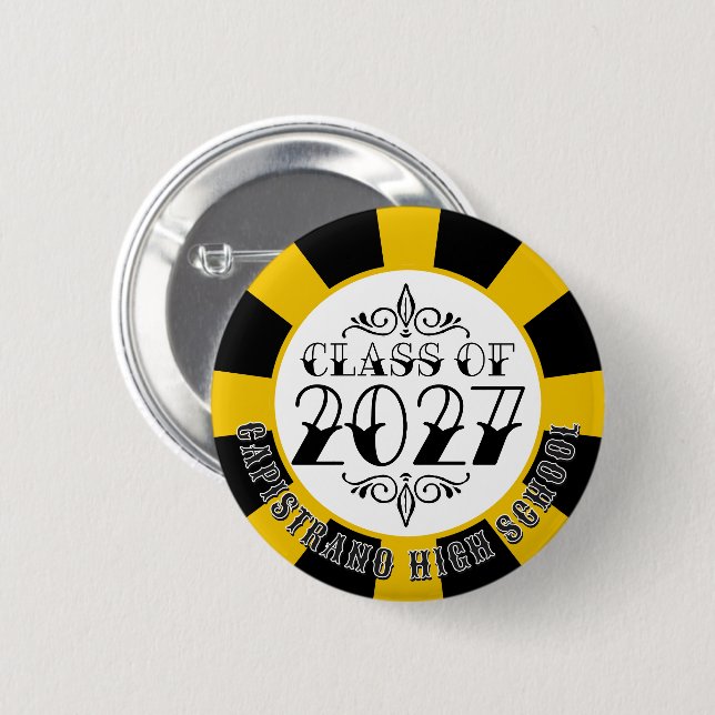 Tat-Style Gray Class of 2027 Graduation Button (Front & Back)